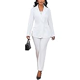 Kafiloe Pant Suits for Women Dressy Double Breasted Blazer Set 2 Piece Bussines Casual Outfits Work Office