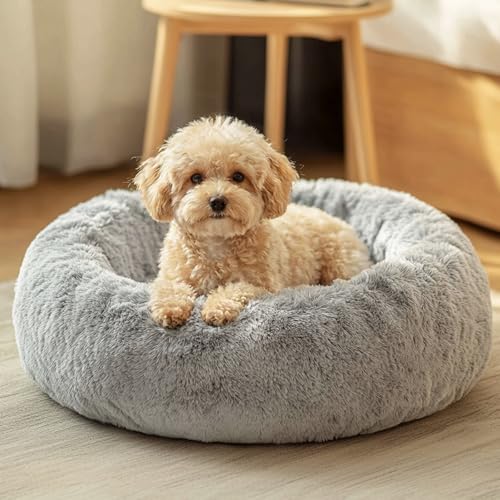 JOLLYVOGUE Calming Donut Dog Bed