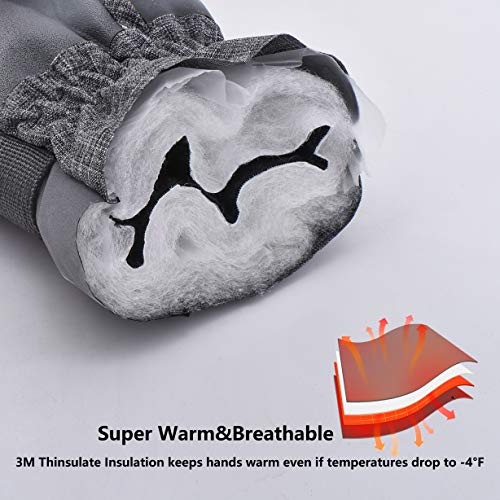 Walsking Ski Gloves Waterproof Breathable Snowboard Gloves,3M Thinsulate Winter Warm Snowmobile Cold Weather Gloves for Men - Thumbnail 3