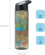 Smash Water Bottle 700ml Black with Screw Top and Straw - Reusable view 3