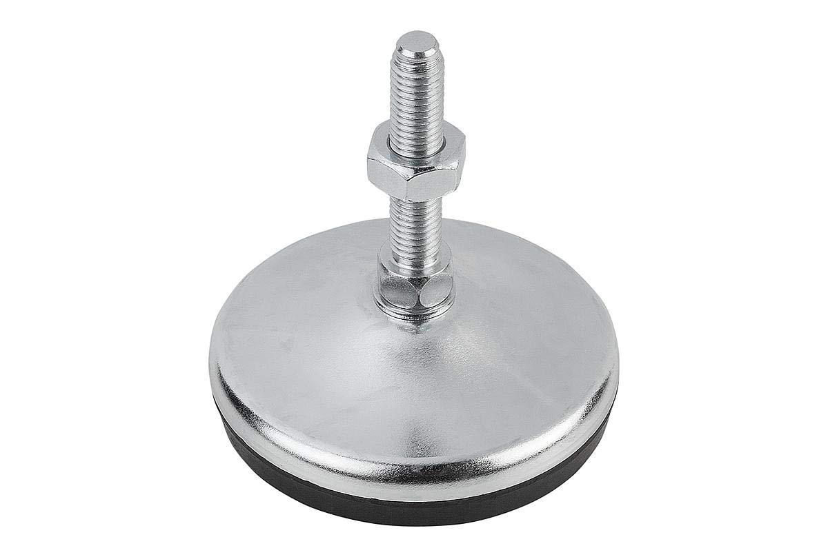 Tilting Foot Round K0739 Steel Thread M12 x 100 Diameter 80 mm