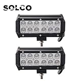 SOLCO LED Light Bar 2PCS 7 Inch 36W Flood Beam Cree LED Work Light Waterproof Fog Lights Driving Lights for Pickup Camper Jeep Trucks SUV UTV Tanks 4WD Van ATV,3 Year Warranty