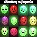 LED Party Emoji Light Up Balloons 30 Pack with Mixed Colors Flashing Light for Kids Christmas Birthday Evening Festival Decorations (30M Ribbons)