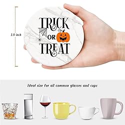 Halloween Drink Absorbent Coasters with Holder Set