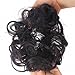 FESHFEN Scrunchy Scrunchie Hair Bun Updo Hairpiece Hair Ribbon Ponytail Extensions Hair Extensions Wavy Curly Messy Hair Bun Extensions Donut Hair Chignons Hair Piece Wig Jet Black Scrunchie