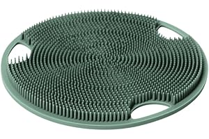Boie USA Flat Body Scrubber - Hygienic, Exfoliating Loofah Alternative - Feels Like Silicone Scrubber Gentle on Sensitive Skin, Hypoallergenic, BPA- & Latex-Free, Made in The USA (Sage)