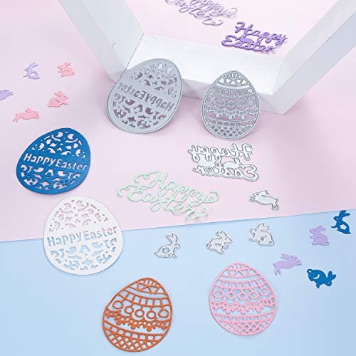 image for Norme 7 Pieces Happy Easter Metal Cutting Dies Easter Eggs Bunny Rabbi