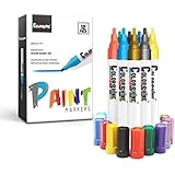 Colorshine Premium Paint Pen Set - Water Based Marker, Medium Point, 12 Pack Holiday Gift, Permanent, Odorless, Safe for Kids, Writes on Rocks, Ceramic, Plastic, Metal, Wood, Glass, Plant, Fabric
