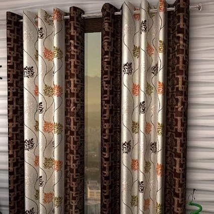 Honey Traders Premium 1 Piece Eyelet Polyster Window Curtain - 5ft, Brown