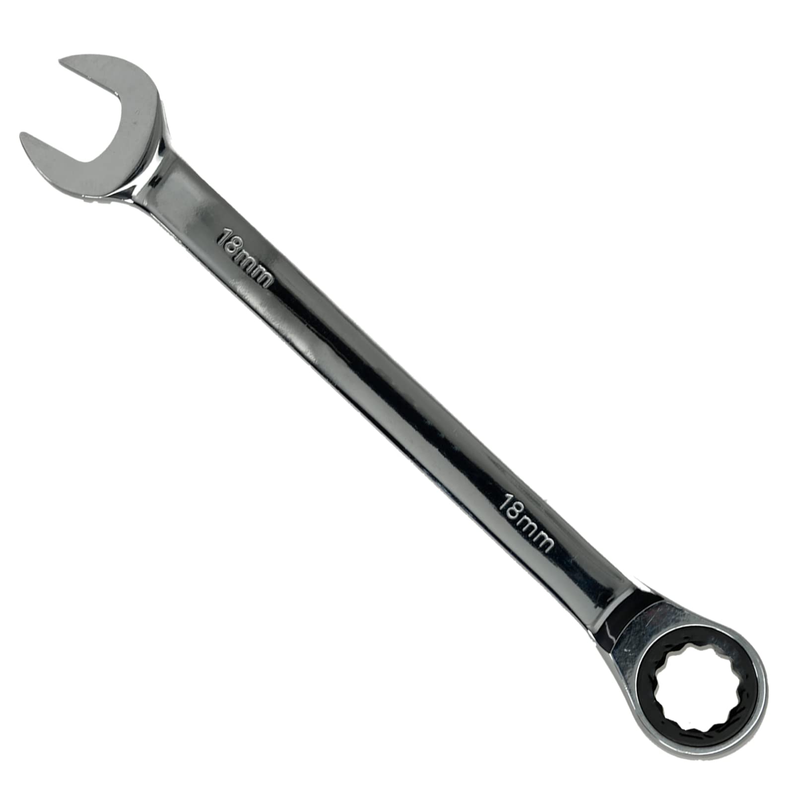 18mm Ratchet Spanner Steel Fixed Head Gear Wrench Open End & Ring (18mm)