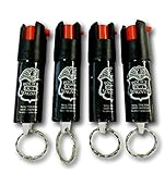 POLICE MAGNUM OC Pepper Spray with UV Dye and Twist Top, 0.5-Ounce Keyring (Pack of 4)