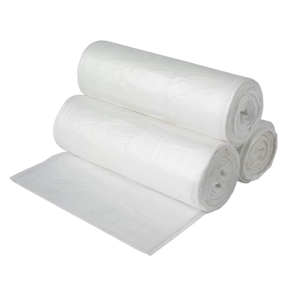 Photo 1 of Aluf Plastics 4 Gallon 6 Micron (eq) Clear Garbage Bags - 17" x 18" - Pack of 2000 - For Home, Office, Bathroom, Healthcare, & Municipal