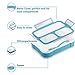 leakproof bento lunchbox, lunch containers 3 compartments (2 pack) no smells, food prep,meal planning,microwave and freezer safe by new tomorrow