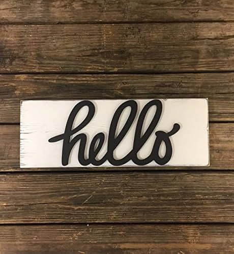Amazon.com Hello Wood WordScroll Cut WordHello SignHello Cutout