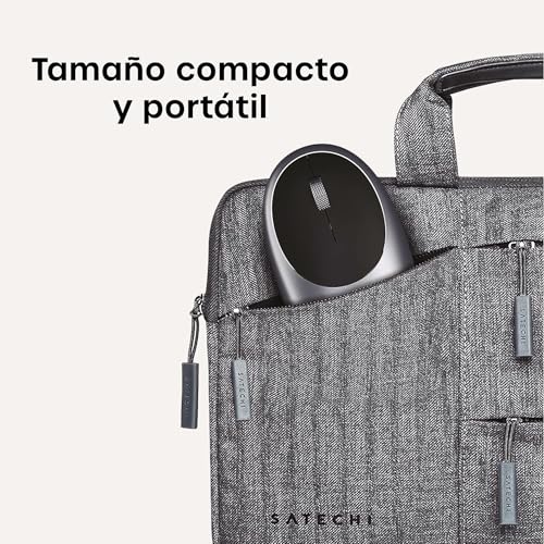 SATECHI Mouse Ratón Inalámbrico Bluetooth, Recargable USB-C, 1200 dpi, Clic Silencioso, para MacBook Air/Pro/Neo, iPad Air/Pro, iPad Mini, Mac Mini, iMac, Windows, Gris Espacial