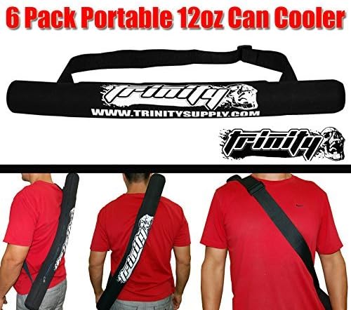 Trinity Insulated Tube Cooler, Black, Portable Neoprene 6pack Can Cooler, Beer, Soda, Water, Energy Drink, Juice Cooler, Fast Shipping by TRINITY SUPPLY