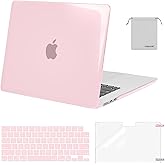 MOSISO Compatible with MacBook Air 15 inch Case M4 M3 M2 2026 2025 2024 2023 Release A3241 A3114 A2941 with Touch ID, Plastic Hard Shell Case&Keyboard Cover&Screen Film&Storage Bag, Rose Pink