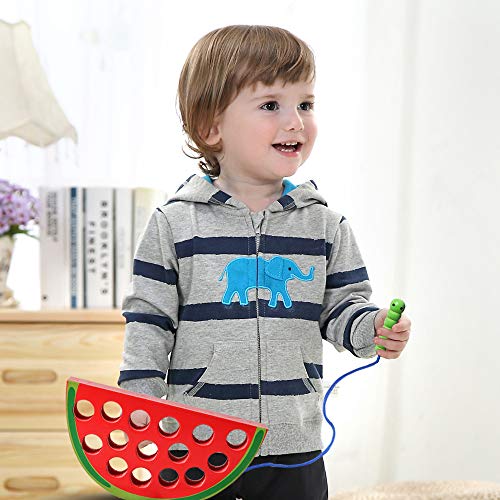 image for USATDD Wooden Lacing Watermelon Threading Toy Wood Block Puzzle Travel