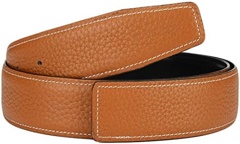 Mens Designer Reversible Leather Belt Strap No Buckle