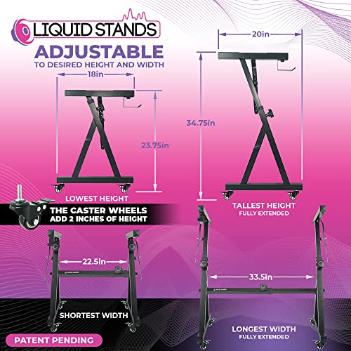 Liquid Stands Keyboard Stand w/ Wheels Z Style Adjustable & Portable