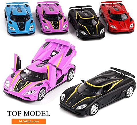 hyhellokull Koenigsegg Hypersport Model Alloy Super Sports 1/32 of The proportions Car Model with Sound and Light 2 Doors Open Top Model Acoustic Toy for Children - Red