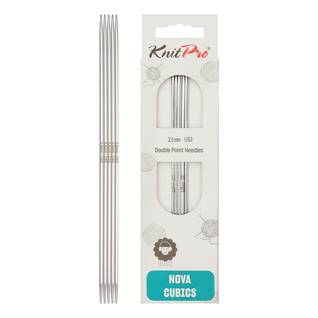 KnitPro Nova Cubics Double Pointed Needles 8" (20cm) | 2.00mm