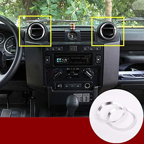 wroadavee Silver Inner Center Console Air Vent Outlet Cover Ring