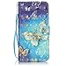 iPhone 6S Plus Case, iPhone 6 Plus Case, Love Sound [Gold Butterfly] [Wrist Strap] Luxury PU Leather Wallet Case Flip Cover Built-in Card Slots Stand for Apple iPhone 6S Plus / iPhone 6 Plus