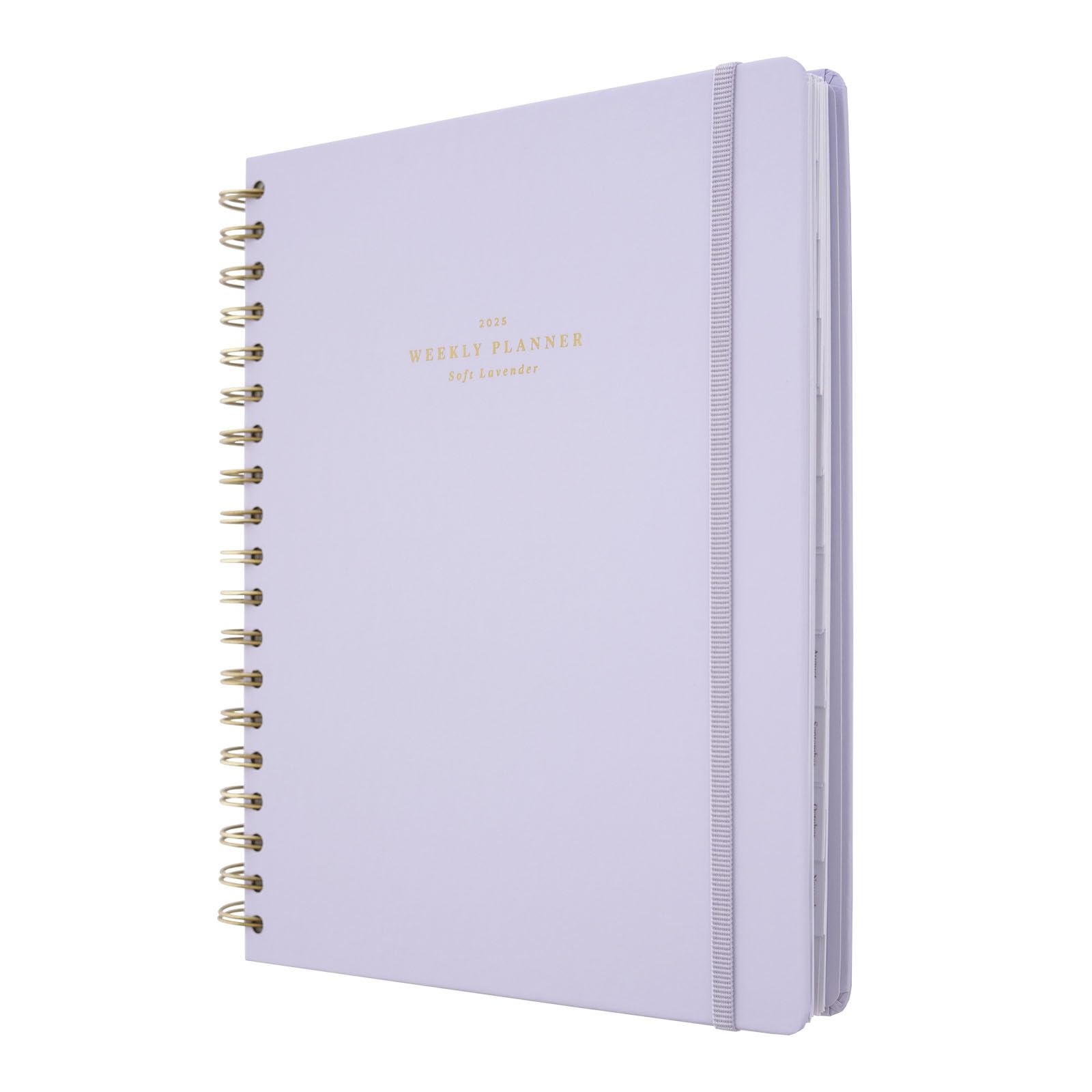 Kokonote Diary 2025 Soft Lavander | Desk Planner 8.3 x 9.8 inch - 21 x 25 cm | Diary Week To View, August 2024 - December 2025 | Stickers & Tabs