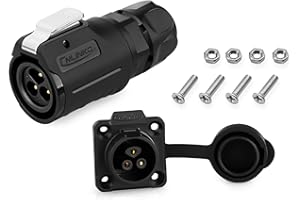ALLAOUNION 3 Pin Connector, Waterproof Electrical Connector, Weatherproof Connector for Industrial, Power, Car, and Other Indoor/Outdoor Circular Connector