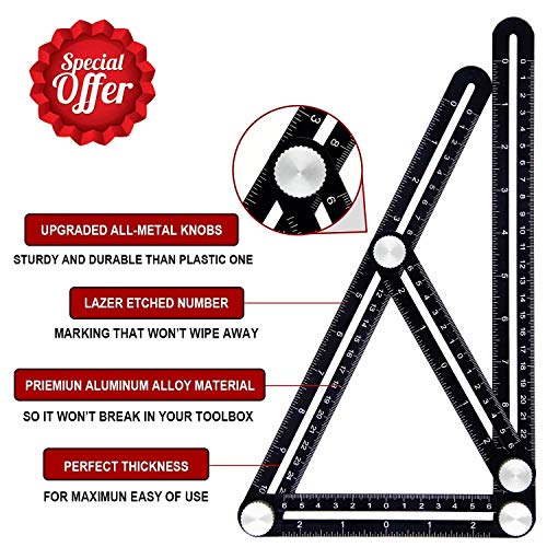 image for Amenitee Angle Layout Measuring Ruler|Universal Angularizer Ruler - Fu
