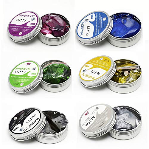 BIMOUR 6 Colors Modeling Clay Hand Putty Slim Mud Play Dough Magnetic Rubber Mud Intelligent Children Educational Toys 6 Pieces