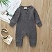 Kuriozud Newborn Infant Unisex Baby Boy Girl Button Solid Romper Bodysuit One Piece Jumpsuit Outfits Clothes (Long Sleeve one Piece Gray, 0-3 Months)