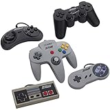 5 USB Classic Controllers - Nintendo (NES), Super Nintendo (SNES), Sega Genesis, Nintendo 64 (N64), PlayStation 2 (PS2) for RetroPie, PC, HyperSpin, MAME, NeoGeo FBA Emulator, Raspberry Pi Gamepad