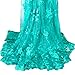 Aisunne African Lace Fabrics Classics Nigerian French Lace Fabric 5 Yards with Fashion Rhinestones and Embroidered Beading Flower for Wedding Party Dresses (Green)