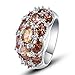 Psiroy 925 Sterling Silver Created Morganite Filled Knuckle Joint Ring Band