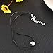 MJartoria Faux Pearl Choker Necklace-Women Black Leather Cord Lobster Buckle Faux Pearl Choker Necklace (A-Single Pearl)