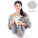 Chicer Wedding Faux Fur Shawl Bridal Faux Fur Shawl Wrap Stole Winter Faux Fur Coat for Bride and Bridesmaids(Grey)