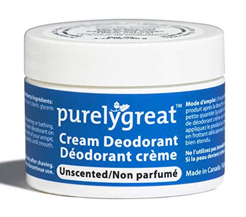 Purelygreat Natural Deodorant Aluminum Free Unscented - EWG Verified - Vegan, Cruelty Free - No Aluminum, No Parabens, BPA Free - Essential Oils