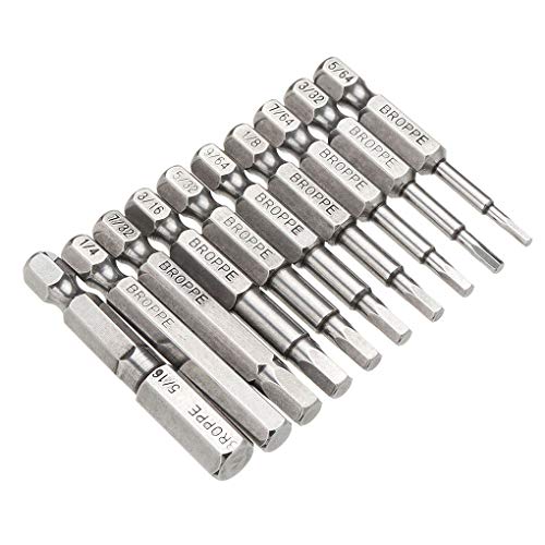 image for Topker 10PCS 50mm 1/4 Inch Hex Wrench Head Long Allen Bit Drill Quick 