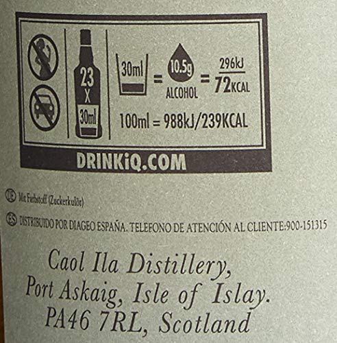 Caol Ila Moch Single Malt Whisky – 43 % vol – 70 cl – Weich – Cleaner und frischer Islay Single Malt Scotch Whisky – Torfiger Whisky – Würzig – Ausdrucksstark und hell – Bild 8