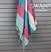 Swan Comfort 100% Natural Turkish Cotton Absorbent Beach Towel, Easy Care Ideal for Bath Spa Fitness Yoga Pool Yatch Swimwear Guest Gym - Pink - Blue