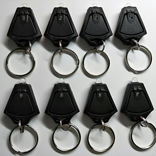 10 Pack Mini LED Flashlight Keychain Ultra Bright Key Ring Light Torch with Hook (Black)