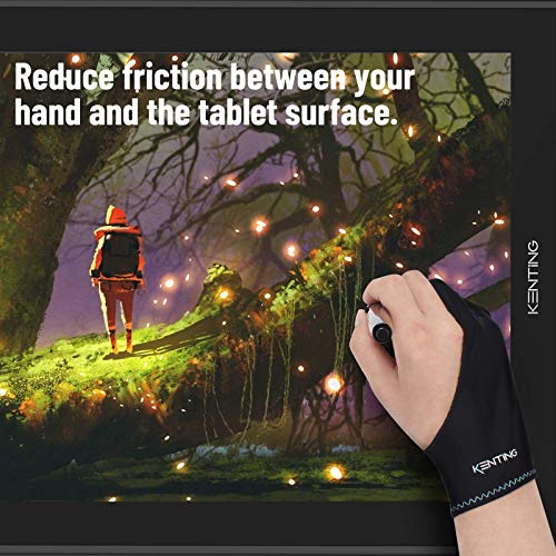 KENTING Two-Finger Glove Free Size for Drawing Graphics Tablet LED Light Box Tracing Pad iPad and Artist Art Creation Good for Right Hand Left Hand 1PC