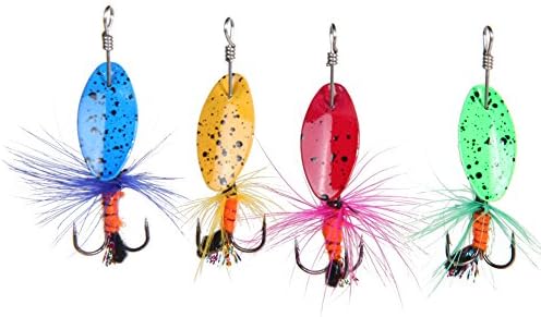 K Outdoor 完成フライ 毛ばり フライフィッシング用 トリプルフック 渓流 釣り 4個