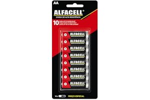 Pilha AA Alcalina 16 Unidades 1.5V - Palito | Cartela de Bateria Longa Duração, Zinco Carbono, Para Controle Remoto Mouse Teclado Brinquedos Relógio Balança Lanterna