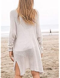 Misassy - Kimono de manga larga para mujer con parte frontal abierta, de punto