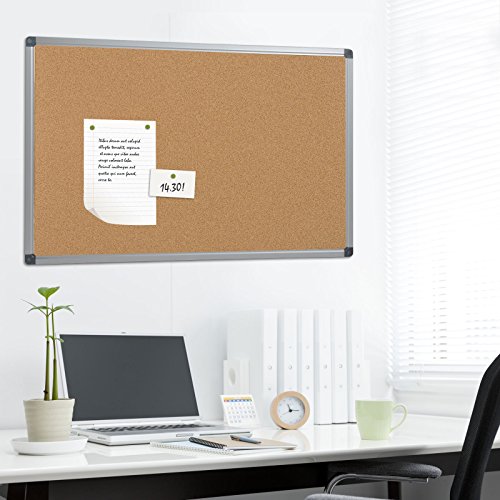 Cork Notice Pin Board Aluminum Framed Memo Board for Office and Home