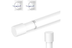 TIEMLET White Spring Tension Rod, Max 18 to 36 Inch Adjustable Tension Rods 24 to 36 inch, No-Drill Easy Installation Rust-Resistant Spring rod, Suitable for Closets Rod, Shoe Cabinets