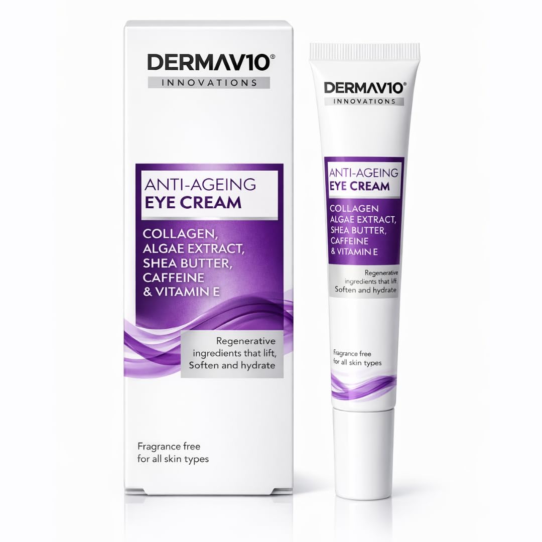 3x DermaV10 Innovations Anti Ageing Collagen Wrinkle Filler 15ml | With Collagen, Hyaluronic Acid, Algae Extract & Shea Butter | Fights Fine Lines & Wrinkles | Hydrating & Elasticity Boosting Formula